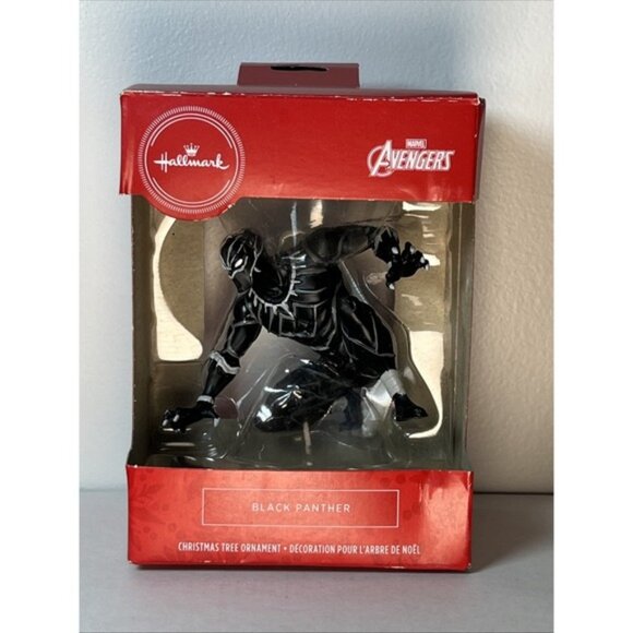Other - LIKE NEW Hallmark BLACK PANTHER Marvel Comics Resin Christmas Tree Ornament